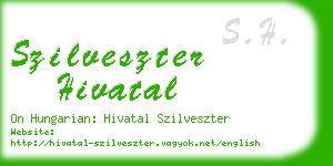 szilveszter hivatal business card